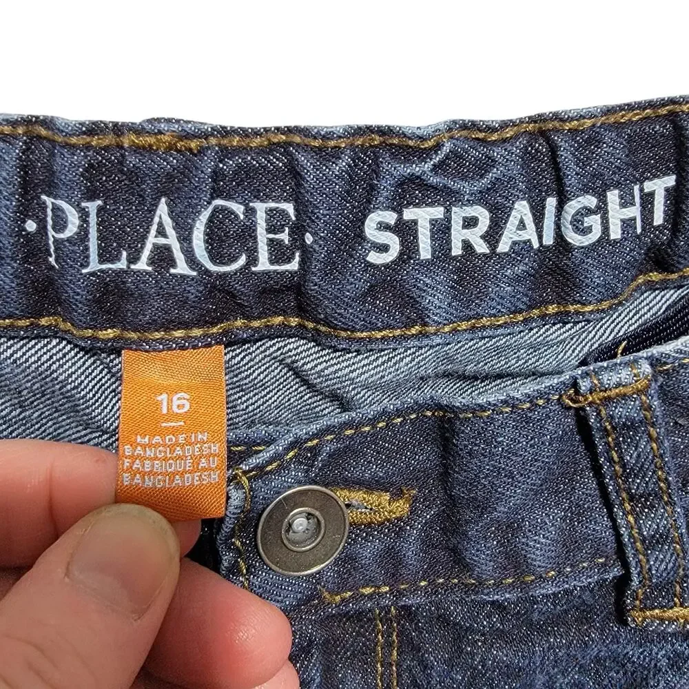 Children's Place Boys Straight Leg Jeans Adjustable Waist Size 16